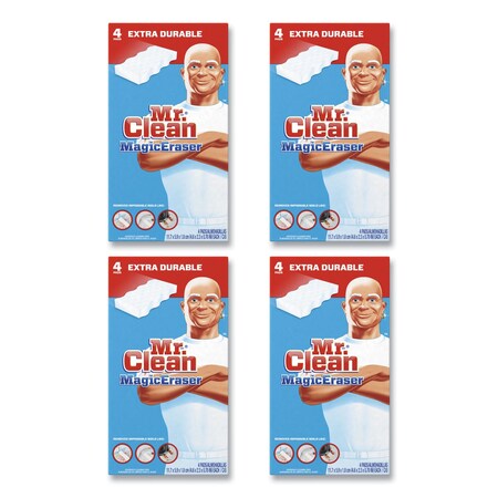 Mr. Clean Magic Eraser Extra Durable, 4 3/5 x 2 2/5, 7/10 in Thick, White, PK32 82038